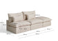 Divano modulare sfoderabile Anarela 3 posti con terminale in lino e viscosa beige 310 cm FSC Mix Credit