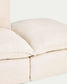 Divano modulare sfoderabile Anarela 3 posti con terminale in lino e viscosa beige 310 cm FSC Mix Credit