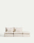 Divano modulare sfoderabile Anarela 3 posti con terminale in lino e viscosa beige 310 cm FSC Mix Credit
