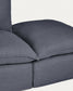 Divano modulare sfoderabile Anarela 3 posti con terminale in lino e viscosa grigio scuro 310 cm FSC Mix Credit
