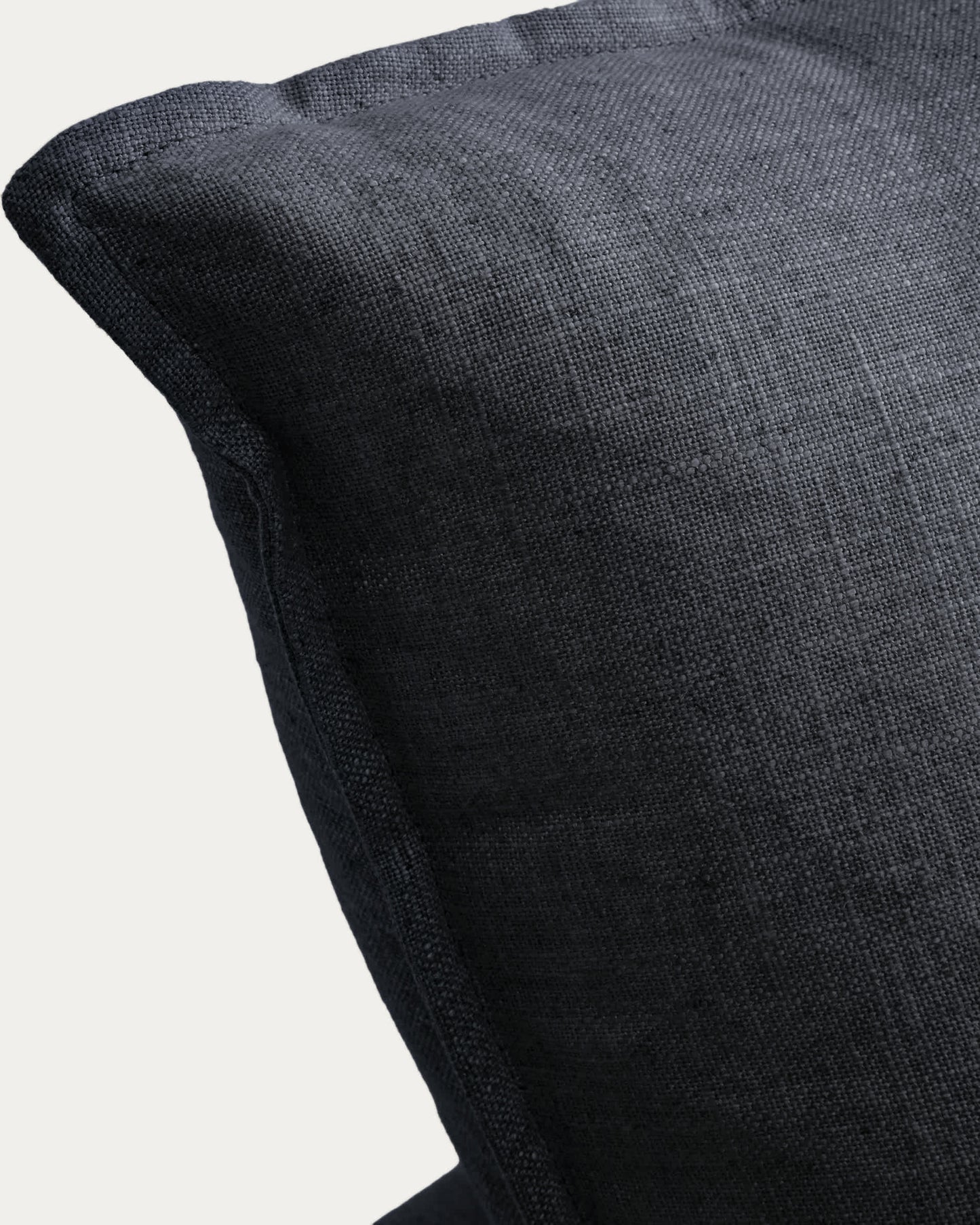 Divano modulare sfoderabile Anarela 3 posti con terminale in lino e viscosa grigio scuro 310 cm FSC Mix Credit