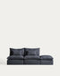Divano modulare sfoderabile Anarela 3 posti con terminale in lino e viscosa grigio scuro 310 cm FSC Mix Credit