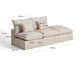 Divano modulare sfoderabile Anarela 2 posti con terminale in lino e viscosa beige 270 cm FSC Mix Credit