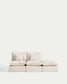 Divano modulare sfoderabile Anarela 2 posti con terminale in lino e viscosa beige 270 cm FSC Mix Credit