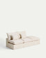 Divano modulare sfoderabile Anarela 2 posti con terminale in lino e viscosa beige 270 cm FSC Mix Credit
