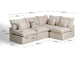 Divano angolare modulare sfoderabile Anarela 4 posti in lino e viscosa beige 287 x 197 cm / 197 x 287 cm FSC Mix Credit