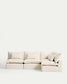 Divano angolare modulare sfoderabile Anarela 6 posti in lino e viscosa beige 327 x 217 cm / 217 x 327 cm FSC Mix Credit