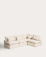 Divano angolare modulare sfoderabile Anarela 6 posti in lino e viscosa beige 327 x 217 cm / 217 x 327 cm FSC Mix Credit