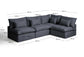Divano angolare modulare sfoderabile Anarela 6 posti in lino e viscosa grigio scuro 327 x 217 cm / 217 x 327 cm FSC Mix Credit