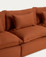 Divano angolare modulare sfoderabile Anarela 6 posti in 100% lino terracotta 347 x 307 cm FSC Mix Credit