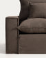 Divano angolare modulare sfoderabile Anarela 6 posti in 100% lino tortora 347 x 307 cm FSC Mix Credit