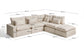 Divano angolare modulare sfoderabile Anarela 6 posti in lino e viscosa beige 347 x 307 cm FSC Mix Credit