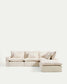 Divano angolare modulare sfoderabile Anarela 6 posti in lino e viscosa beige 347 x 307 cm FSC Mix Credit