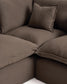 Divano angolare modulare sfoderabile Anarela 4 posti in 100% lino tortora 307 x 287 cm FSC Mix Credit