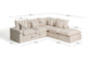 Divano angolare modulare sfoderabile Anarela 4 posti in lino e viscosa beige 307 x 287 cm FSC Mix Credit