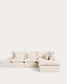 Divano angolare modulare sfoderabile Anarela 4 posti in lino e viscosa beige 307 x 287 cm FSC Mix Credit