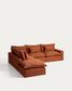 Divano angolare modulare sfoderabile Anarela 6 posti in 100% lino terracotta 307 x 347 cm FSC Mix Credit