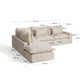 Divano angolare modulare sfoderabile Anarela 6 posti in lino e viscosa beige 307 x 347 cm FSC Mix Credit