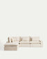 Divano angolare modulare sfoderabile Anarela 6 posti in lino e viscosa beige 307 x 347 cm FSC Mix Credit