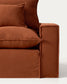 Divano angolare modulare sfoderabile Anarela 4 posti in 100% lino terracotta 287 x 307 cm FSC Mix Credit