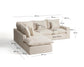 Divano angolare modulare sfoderabile Anarela 4 posti in lino e viscosa beige 287 x 307 cm FSC Mix Credit