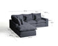 Divano angolare modulare sfoderabile Anarela 4 posti in lino e viscosa grigio scuro 287 x 307 cm FSC Mix Credit