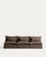 Divano modulare sfoderabile Anarela 5 posti in 100% lino tortora 330 cm FSC Mix Credit