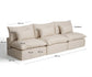 Divano modulare sfoderabile Anarela 5 posti in lino e viscosa beige 330 cm FSC Mix Credit