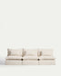Divano modulare sfoderabile Anarela 5 posti in lino e viscosa beige 330 cm FSC Mix Credit