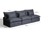 Divano modulare sfoderabile Anarela 5 posti in lino e viscosa grigio scuro 330 cm FSC Mix Credit