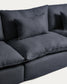 Divano modulare sfoderabile Anarela 5 posti in lino e viscosa grigio scuro 330 cm FSC Mix Credit