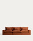 Divano modulare sfoderabile Anarela 5 posti in 100% lino color terracotta 370 cm FSC Mix Credit