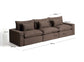 Divano modulare sfoderabile Anarela 5 posti in 100% lino tortora 370 cm FSC Mix Credit