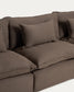 Divano modulare sfoderabile Anarela 5 posti in 100% lino tortora 370 cm FSC Mix Credit