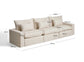 Divano modulare sfoderabile Anarela 5 posti in lino e viscosa beige 370 cm FSC Mix Credit