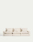 Divano modulare sfoderabile Anarela 5 posti in lino e viscosa beige 370 cm FSC Mix Credit