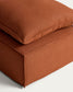 Poggiapiedi sfoderabile Anarela con cuscino in 100% lino terracotta 80 x 80 cm FSC Mix Credit
