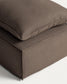 Poggiapiedi sfoderabile Anarela con cuscino in 100% lino tortora 80 x 80 cm FSC Mix Credit