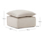 Pouf sfoderabile Anarela con cuscino di lino beige 80 X 80 cm