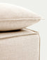 Pouf sfoderabile Anarela con cuscino di lino beige 80 X 80 cm