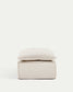 Pouf sfoderabile Anarela con cuscino di lino beige 80 X 80 cm