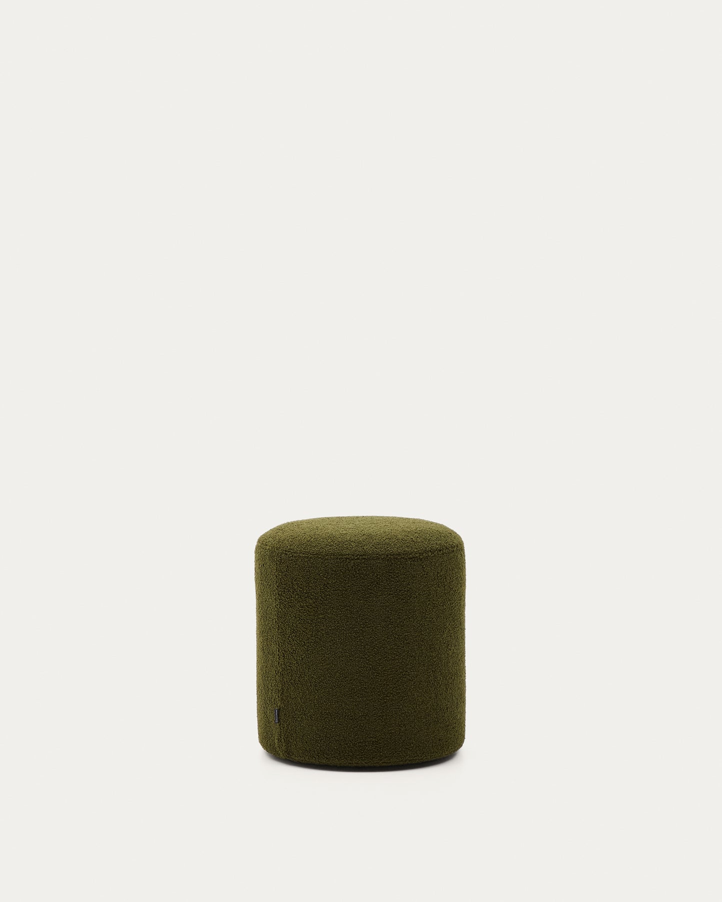 Pouf sfoderabile Kaeli in tessuto bouclé verde Ø 43 cm