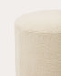 Pouf sfoderabile Kaeli in tessuto bouclé écru Ø 43 cm