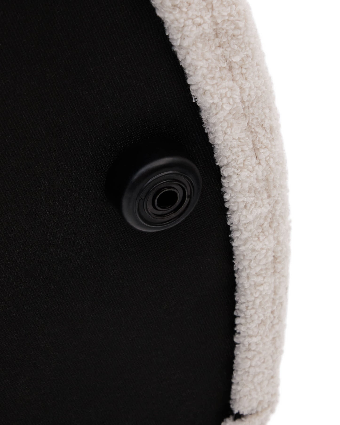 Pouf sfoderabile Kaeli in tessuto bouclé écru Ø 43 cm