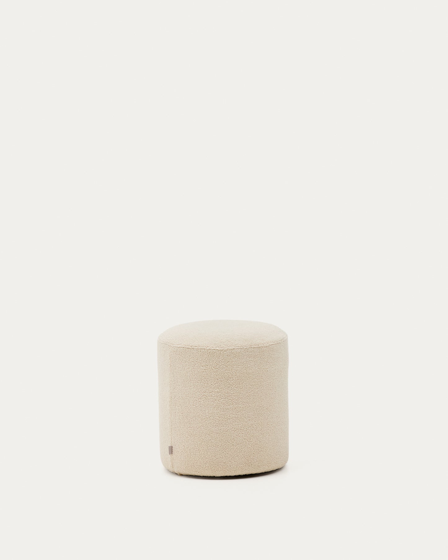 Pouf sfoderabile Kaeli in tessuto bouclé écru Ø 43 cm