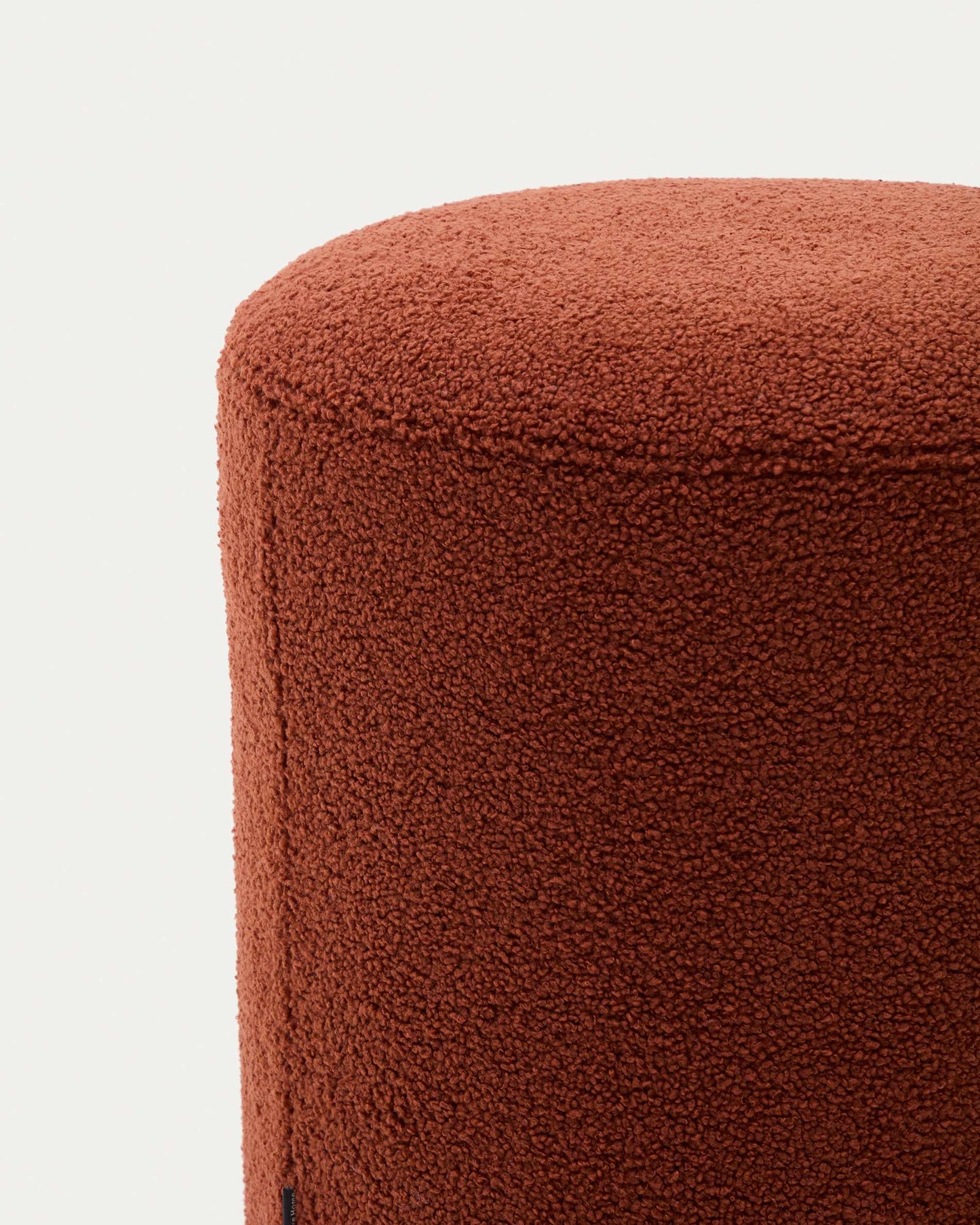 Pouf sfoderabile Kaeli in tessuto bouclé terracotta Ø 43 cm