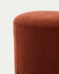 Pouf sfoderabile Kaeli in tessuto bouclé terracotta Ø 43 cm