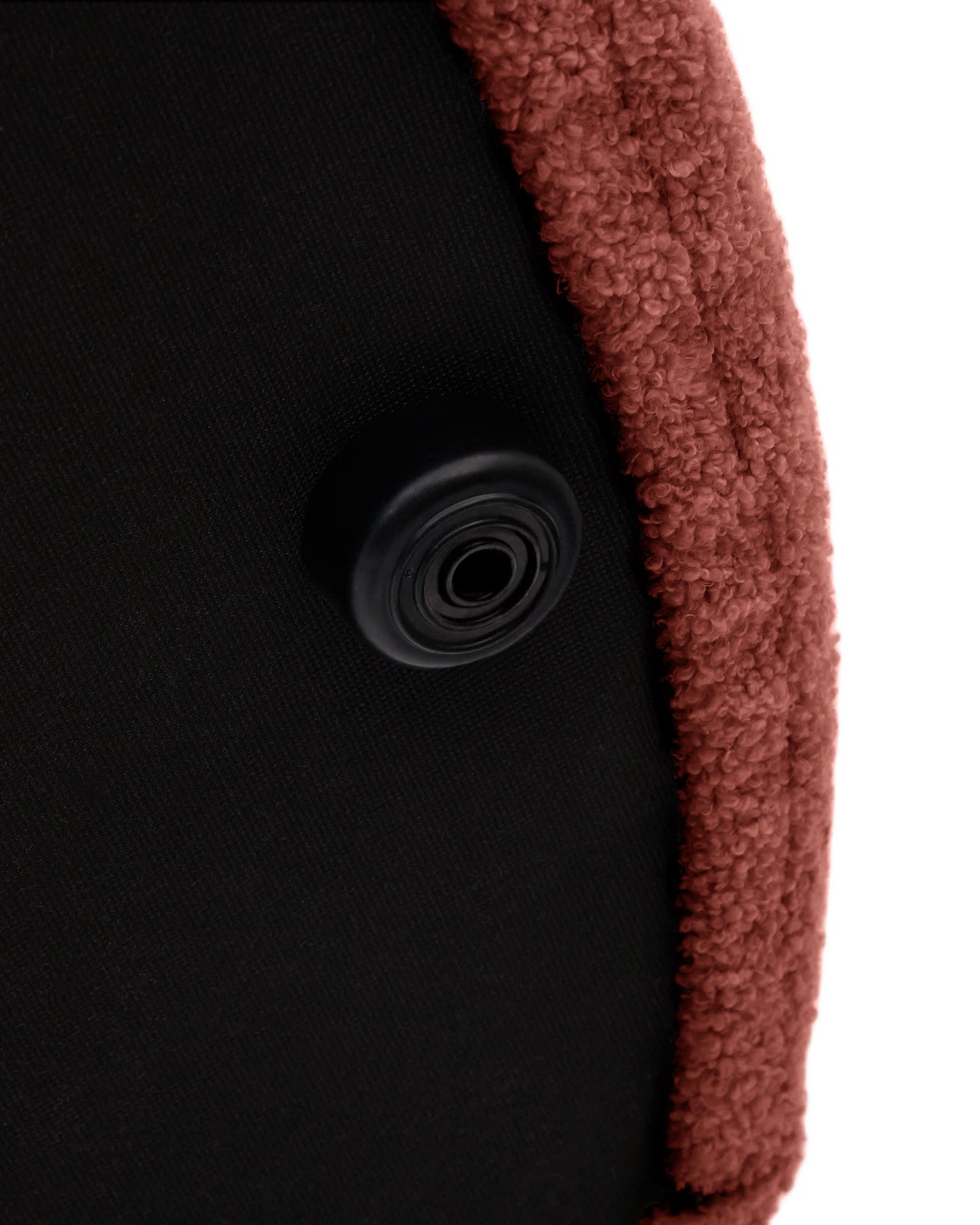 Pouf sfoderabile Kaeli in tessuto bouclé terracotta Ø 43 cm