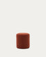 Pouf sfoderabile Kaeli in tessuto bouclé terracotta Ø 43 cm
