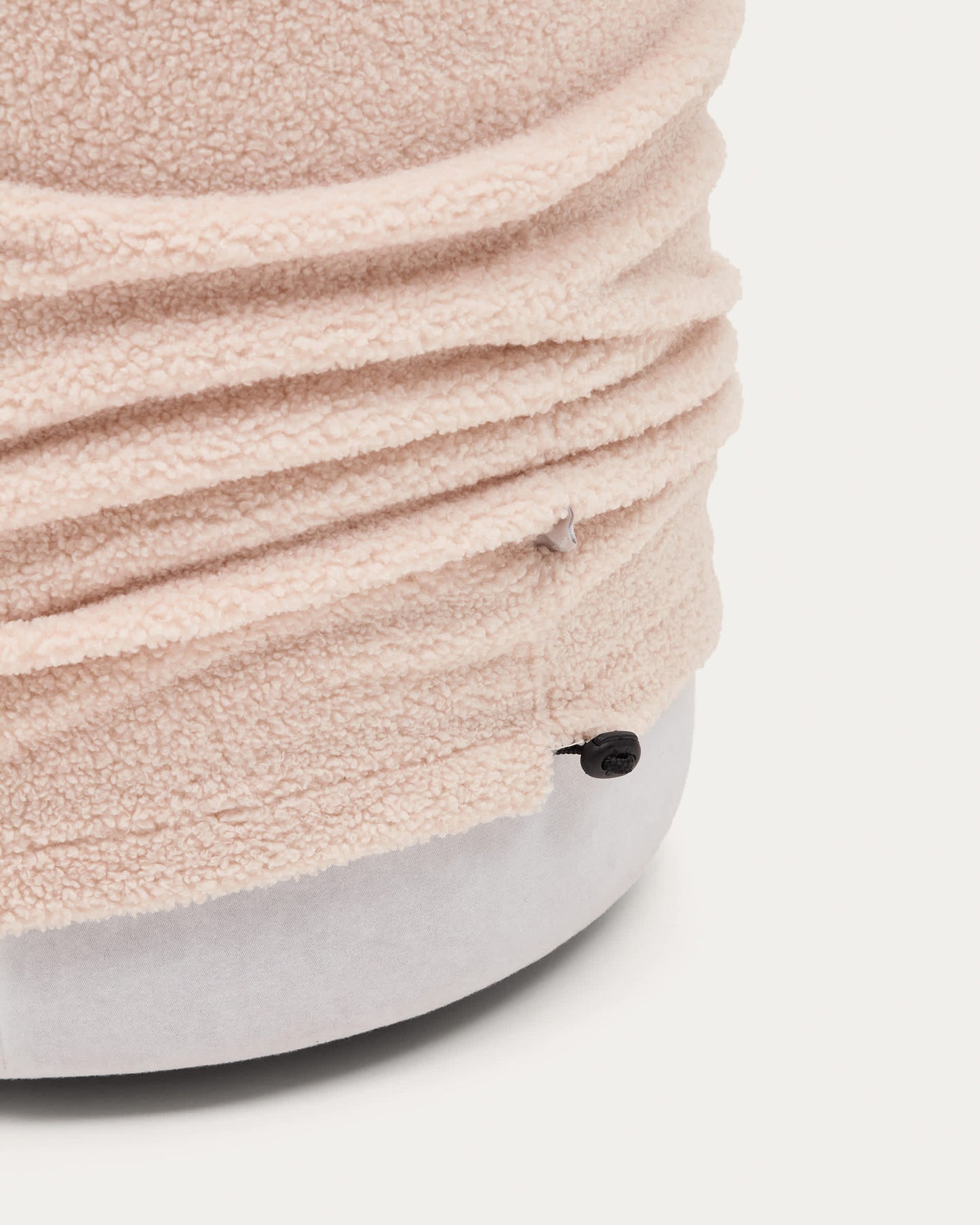 Pouf sfoderabile Kaeli in tessuto bouclé rosa Ø 43 cm